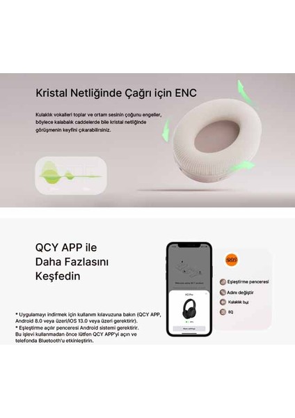 H2 Pro Aux Kablosuz Bt 5.3 Beyaz Kulaklık Hifi Enc 70 Saat Dinleme Oyun Modu fırsatları