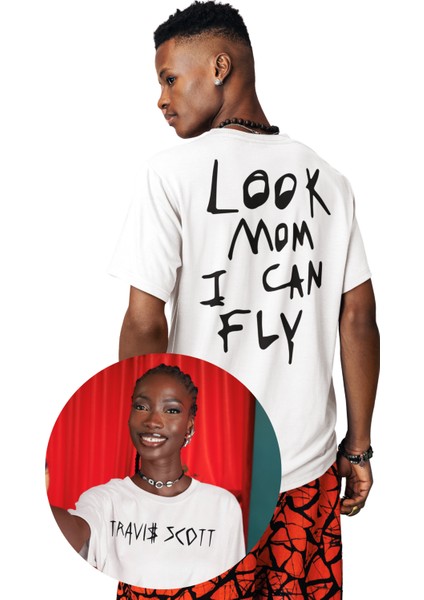 Travis Scott Sırt Baskılı Tişört, Erkek-Kadın Rap Baskılı T-Shirt