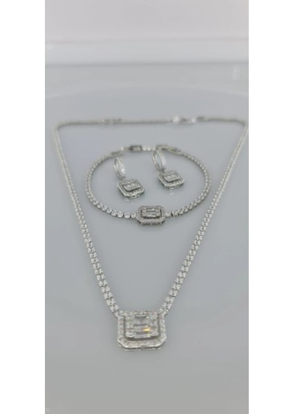 Gümüş Baget Çelik Takı Seti-1