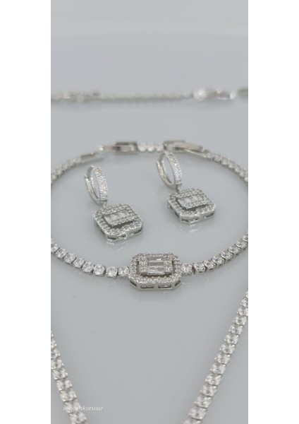 Gümüş Baget Çelik Takı Seti-1 fiyatları