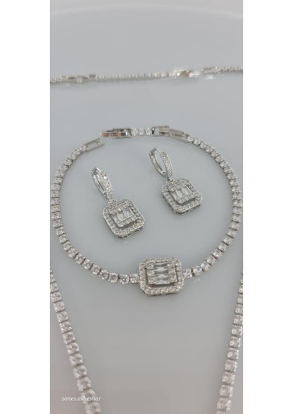 Gümüş Baget Çelik Takı Seti-1 modelleri