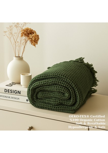 HB&Victory Waffle %100 Pamuk Premium Yatak Örtüsü Haki Renk Tek Kişilik 160X240 cm modelleri