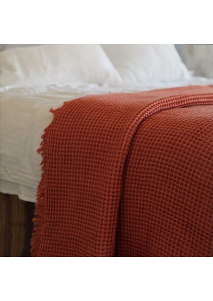 HB&Victory Waffle %100 Pamuk Premium Yatak Örtüsü Tarçın Renk Tek Kişilik 160X240 cm modelleri