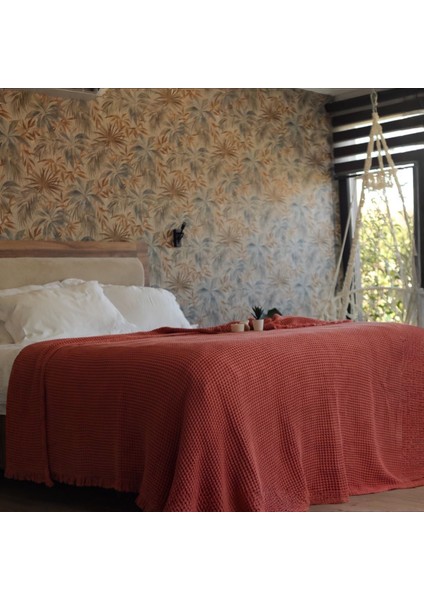 HB&Victory Waffle %100 Pamuk Premium Yatak Örtüsü Tarçın Renk Tek Kişilik 160X240 cm indirimleri