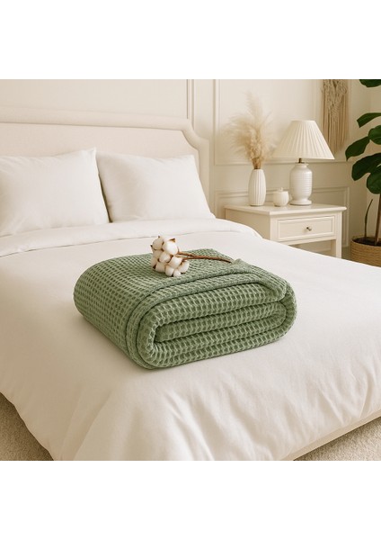 HB&Victory Waffle %100 Pamuk Premium Yatak Örtüsü Çağla Yeşili Renk Tek Kişilik 160X240 cm fiyatları