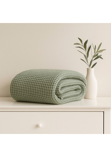 HB&Victory Waffle %100 Pamuk Premium Yatak Örtüsü Çağla Yeşili Renk Tek Kişilik 160X240 cm fırsatları