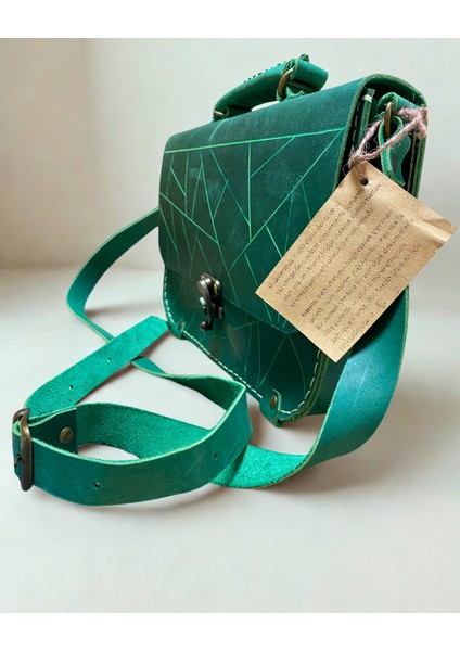 El Yapımı Hakiki Deri Unısex Evrak Çantası