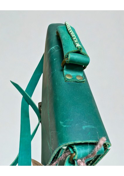 El Yapımı Hakiki Deri Unısex Evrak Çantası