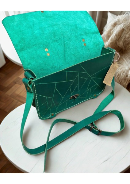 El Yapımı Hakiki Deri Unısex Evrak Çantası