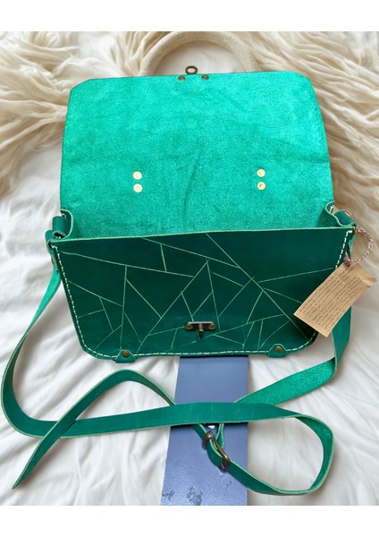 El Yapımı Hakiki Deri Unısex Evrak Çantası