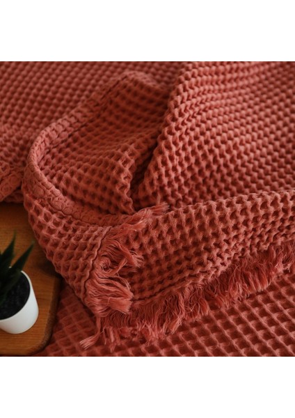 HB&Victory Waffle %100 Pamuk Premium Yatak Örtüsü Tarçın Renk Çift Kişilik 230X250 cm fiyatları