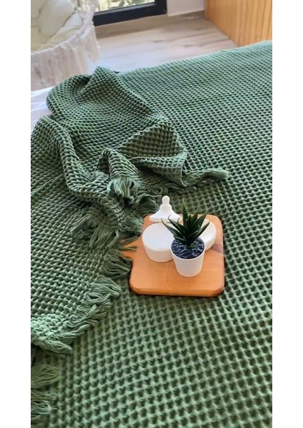 HB&Victory Waffle %100 Pamuk Premium Yatak Örtüsü Haki Renk Çift Kişilik 230X250 cm fiyatları