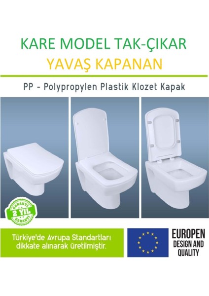 Elitra Kare Yavaş Kapanan Klozet Kapağı Amortisörlü Tak-Çıkar Hijyenik fiyatları