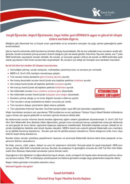 2026 8.Sınıf Full LGS Altın Seri (FULAS) MATEMATİK MEB Çıkmış Soru Bankası Modüler Seti Çözümlü fiyatları