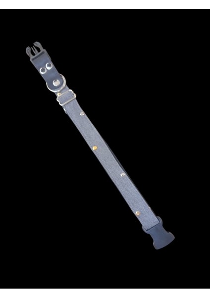 Köpek Boyun Tasması köpek kolyesi Gri Kot Deri Kombinasyonlu Zımbalı Ayarlamalı Dog Collar T4-6 modelleri