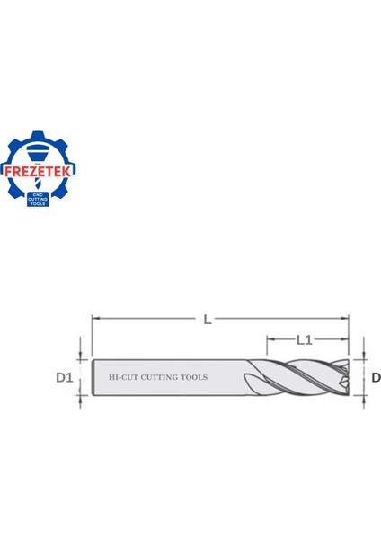 6 mm Düz Karbür Freze