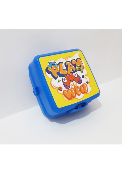 Beslenme Kabı 13X13X9 cm Okul Için Desenli Beslenme Kutusu Gıda Saklama Kabı