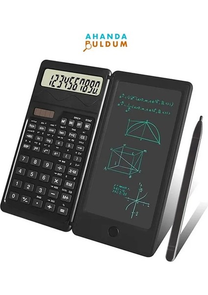 Silinebilir LCD Yazı Tabletli, Kalemli Katlanabilir Bilimsel Hesap Makinesi indirimleri