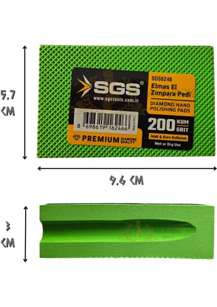 Islak ve Kuru Elmas El Zımpara Pedi - 200 Kum - 1 Adet fiyatları