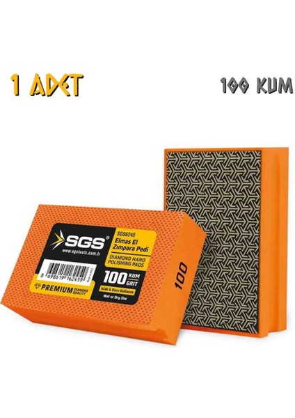 Islak ve Kuru Elmas El Zımpara Pedi - 100 Kum - 1 Adet