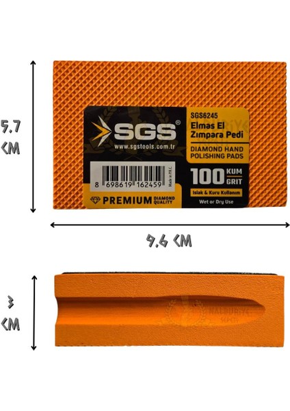Islak ve Kuru Elmas El Zımpara Pedi - 100 Kum - 1 Adet fiyatları