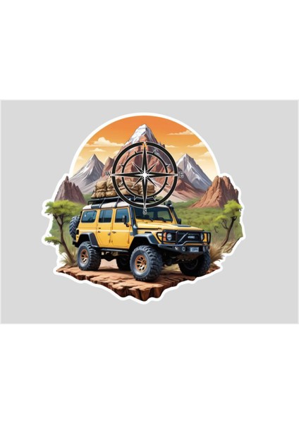 33X33 cm Karavan Araç Tekne Duvar Jeep Oto Sticker