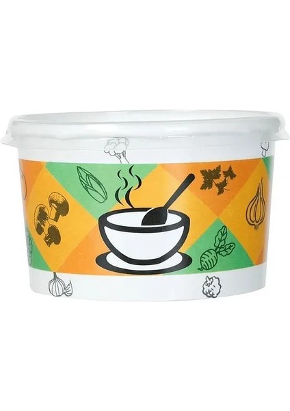 Karton Çorba Kasesi Kaşıklı Set Kapaklı 25 Kişilik 16 Oz fiyatları