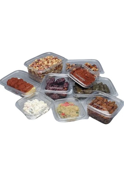 Eliz Party Plastik Sızdırmaz Kap 750 gr cc Kullan At Tek Kullanımlık Plastik Kapaklı Kase 25 Adet fiyatları
