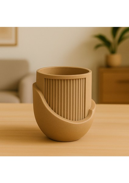 3D Ekici Kırığı Saksı KAHVE-216