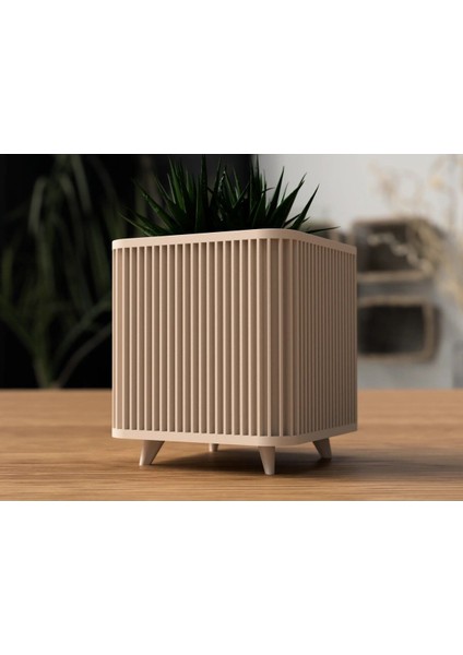 3D Geniş Küp Saksı BAMBU-207
