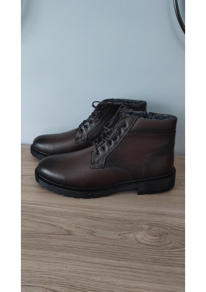 Kahverengi Hakiki Deri Içi Kürklü Su Geçirmez Kauçuk Taban Bot fırsatları