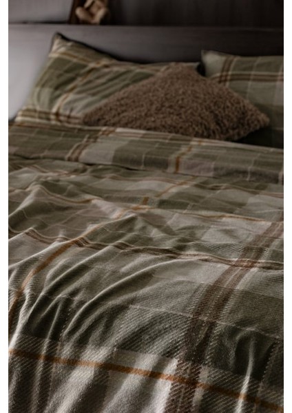 Yeni Sezon Roger Çift Kişilik %100 Pamuk Flanel Nevresim Takımı - Haki - Haki modelleri