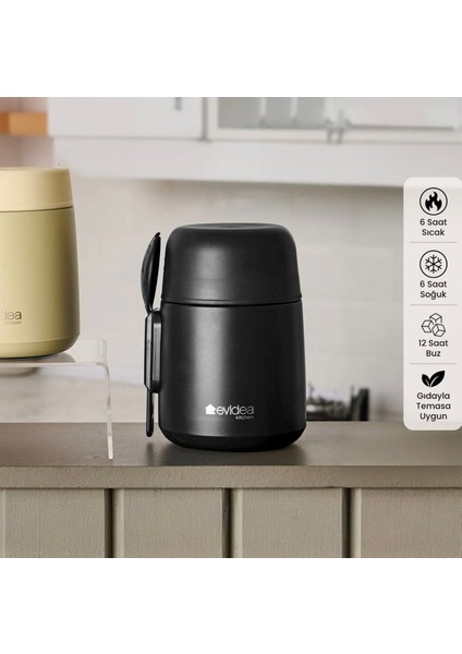 Kitchen Yemek Termosu - Siyah - 500 ml fırsatları