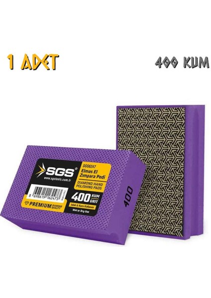 Islak ve Kuru Elmas El Zımpara Pedi - 400 Kum - 1 Adet