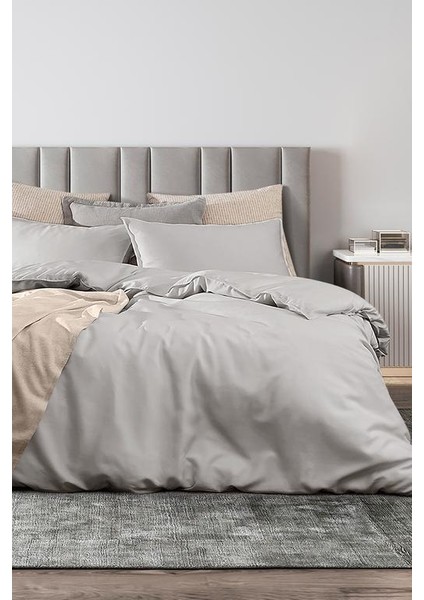 Yeni Sezon Loire Çift Kişilik Tencel Nevresim Takımı ( Tencel™ ) - Gri - Gri