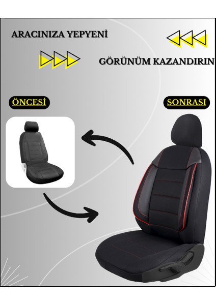 Toyota Corolla 1995-2025 Uyumlu Özel Tasarım Oto Koltuk Kılıfı Seti Cover K