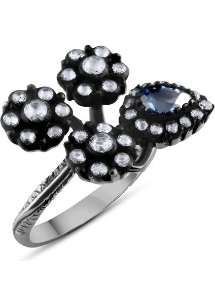 1.6 Karat Pırlanta Safir Yüzük, Gerçek Pırlanta, Sertifikalı Mücevher