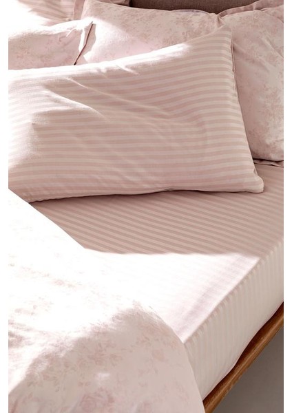 Yeni Sezon Eze King Size Jakarlı Saten Nevresim Takımı - Pudra modelleri