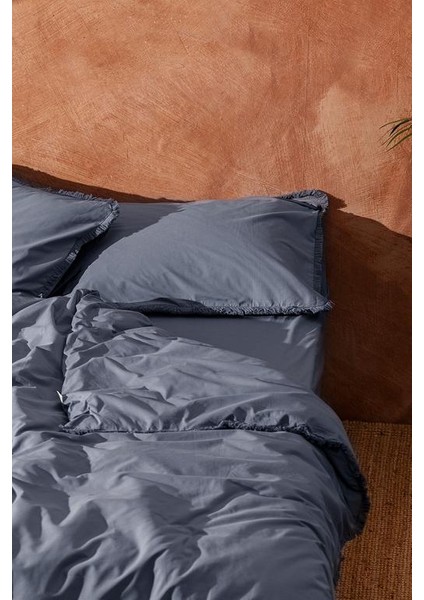 Yeni Sezon Sona King Size Püsküllü Nevresim Takımı - Indigo fiyatları
