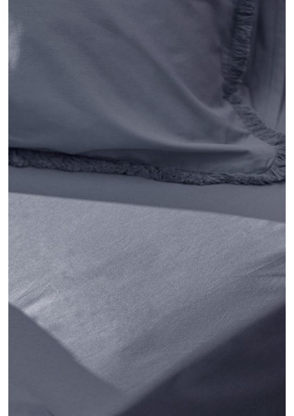 Yeni Sezon Sona King Size Püsküllü Nevresim Takımı - Indigo fırsatları