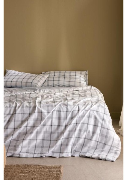 Yeni Sezon Aluin King Size Ranforce Baskılı Nevresim Takımı - Gri