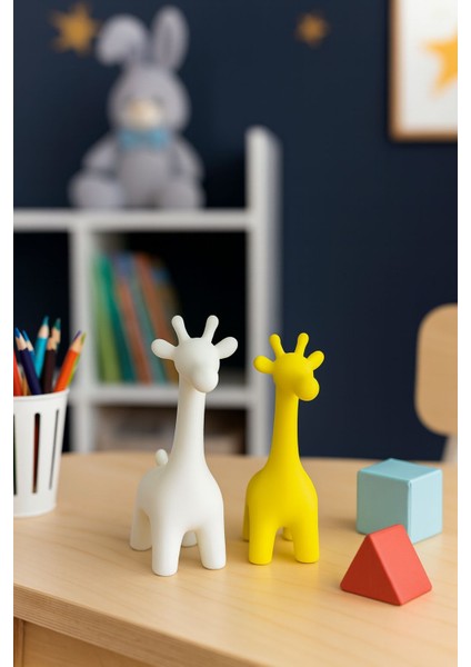 Zürafa Figür Seti 2'li Dekoratif Obje Oyuncak Figür Çocuk Odası Dekoru Hediye Figür modelleri