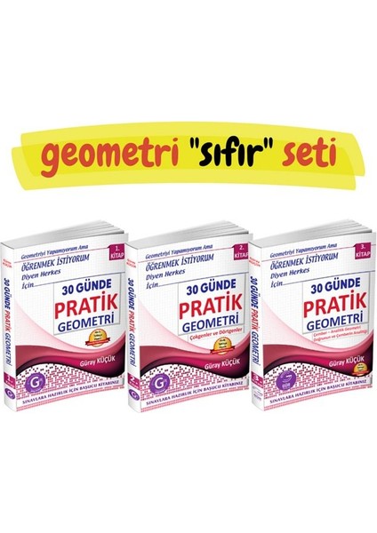 30 Günde Sıfırdan Zirveye Geometri - Süper Set - 3 Kitap