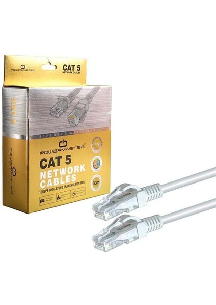 Powermaster Cat5 30 Metre RJ45 Patch Network Ethernet Internet Kablosu fiyatları