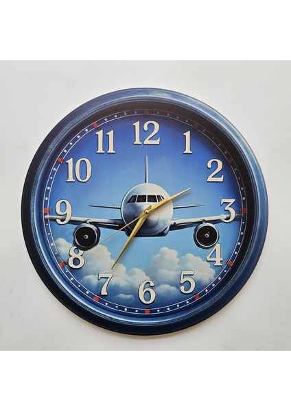Yolcu Uçak Temalı Duvar Saati Pilot - Havacı - Uçak Tutkunu