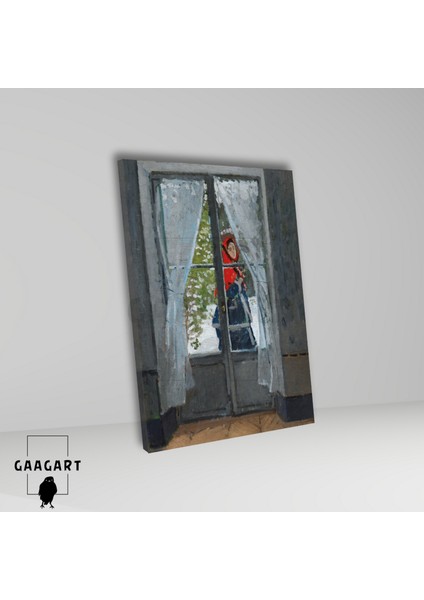 Tekli Dikey Kanvas Tablo Ünlü Eserler Claude Monet Kırmızı Pelerin fiyatları