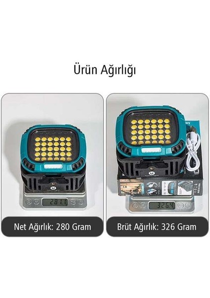 Powermaster MX-W893 4000K - 7000K - Kırmızı 30 Cob Ledli 30 Watt Çok Fonksiyonlu Çalışma Lambası (Powerbank) fiyatları