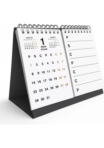 Haftalık Planlamalı Organizer Takvim, 2026 Masa Takvimi, Üçgen Takvim, Önceki ve Sonraki Aylar