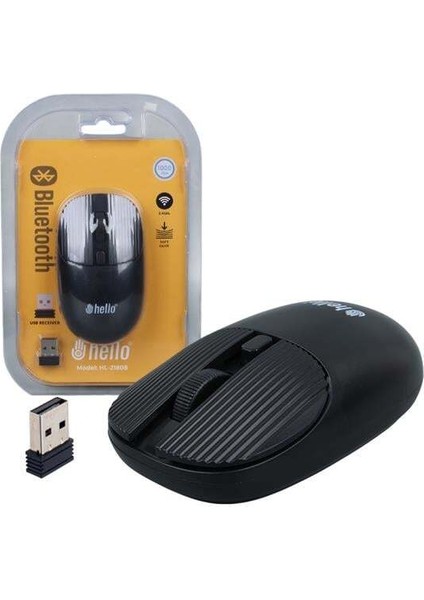 Hello HL-21808 Siyah 1000 Dpı 2.4ghz Kablosuz Bluetooth Mouse