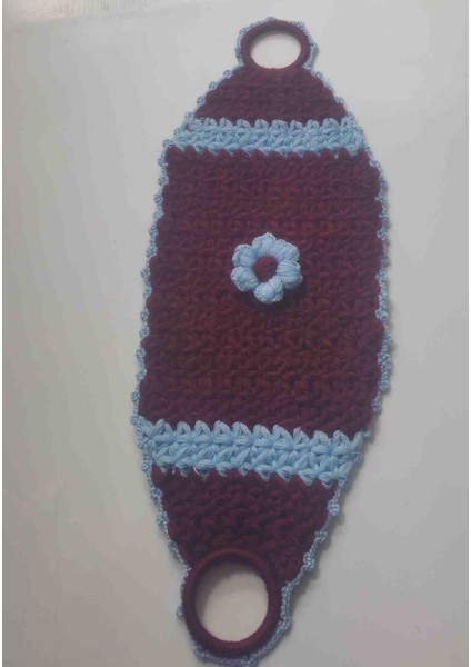 Bordo Mavi El Örgüsü Lif